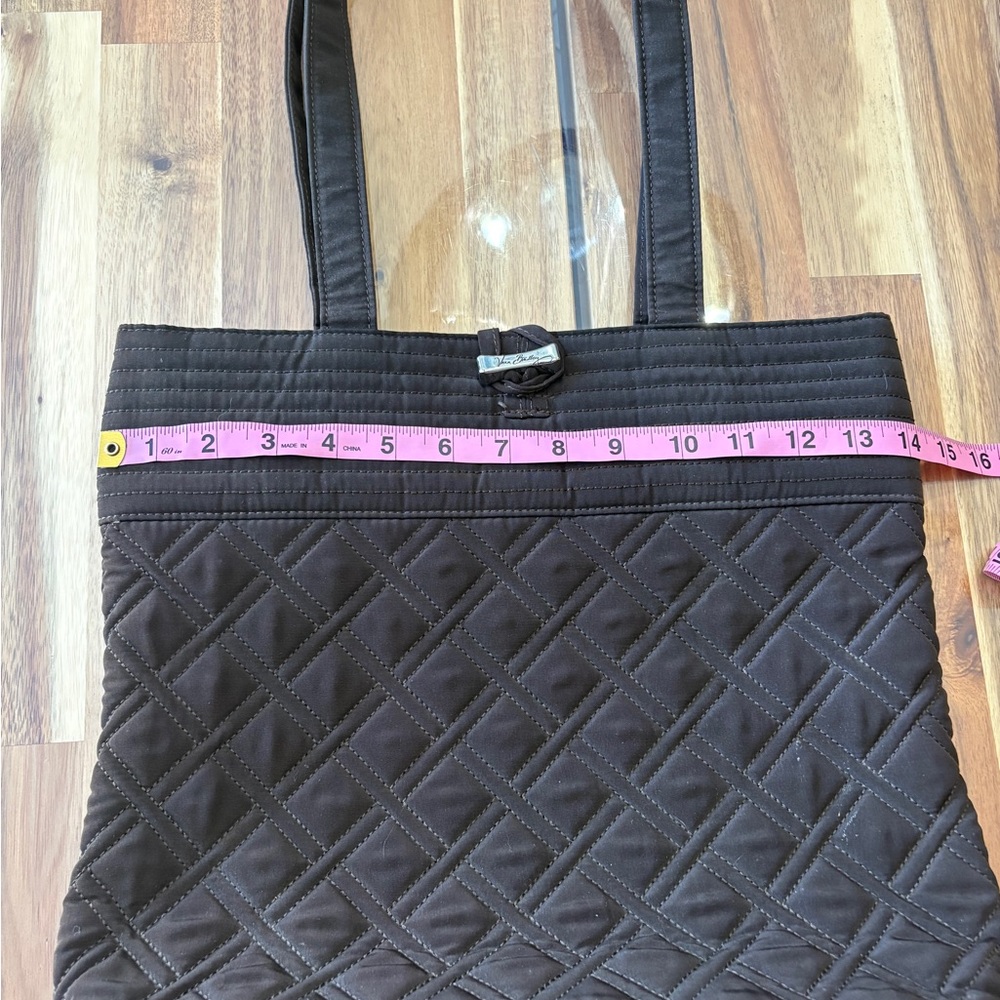 Vera Bradley Quilted Everyday Tote Shoulder HandBag Purse Dark Brown Chocolate - Picture 4 of 8